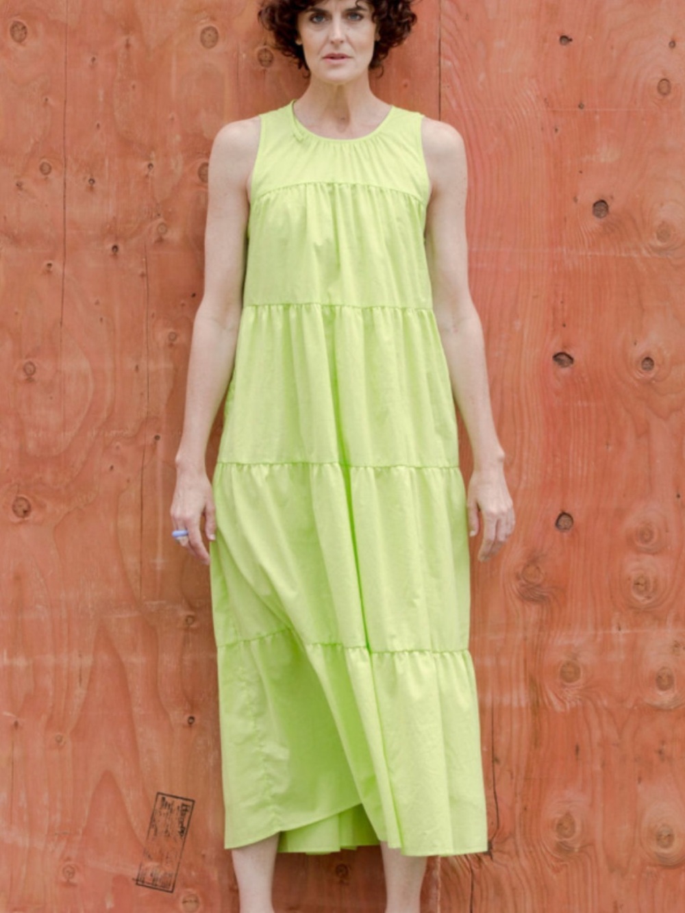 NWT A Bronze Age Gigi - Sleeveless Lime Maxi Dress - Lightweight Summer Dress